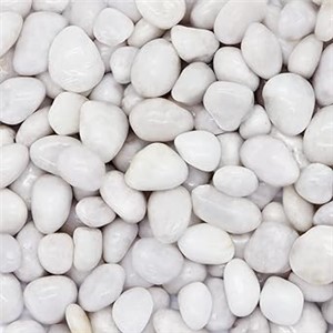 Our 20-40mm Polar White Pebbles are a bright white marble pebble (with occasional hints of creams, greys, pinks and yellows as per the natural marble formation) which look lovely when dry and have an amazing shine when wet. These pebbles are a very high strength and long-lasting product which makes it a good choice for any project.