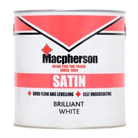 Macpherson Satin is a high opacity, mid-sheen finish for interior wood and metal surfaces. Suitable for doors, window frames and joinery. It dries to leave a tough and durable surface which is both washable and resistant to condensation

Application is by brush with coverage up to 16sq/m per litre. Touch dry in 2-4 hours and recoatable in 16 hours. It can be applied over most previously painted surfaces without an undercoat. On new surfaces apply over the top of a suitable primer.