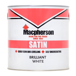 Macpherson Satin is a high opacity, mid-sheen finish for interior wood and metal surfaces. Suitable for doors, window frames and joinery. It dries to leave a tough and durable surface which is both washable and resistant to condensation

Application is by brush with coverage up to 16sq/m per litre. Touch dry in 2-4 hours and recoatable in 16 hours. It can be applied over most previously painted surfaces without an undercoat. On new surfaces apply over the top of a suitable primer.