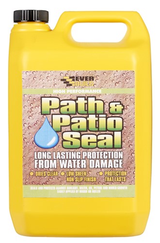 Path &amp; Patio Seal is a solvent free acrylic coating used to seal and protect patios, paths, natural stone, concrete and block paving from the effects of sunlight, water, oil, petrol and fungal/moss growth. The milky solution dries to a clear hard-wearing, water repellent film giving a low sheen slip resistant finish.