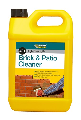 Brick &amp; Patio Cleaner is a fast-acting acid-based formula (9.5% strength) that dissolves mortar and cement stains and ingrained dirt and paint on most mineral surfaces such as brick, stone, concrete, paving flags and earthenware. Please note this product is only suitable for external applications.