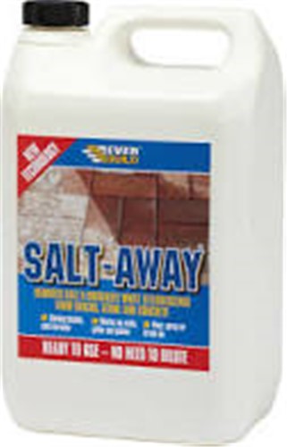 Salt-Away removes salt and unsightly white efflorescence from bricks, stone and concrete. It is a biodegradable, safe formula, works on walls, paths and patios and can be poured, sprayed or brushed on.