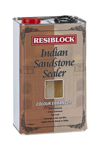 Resiblock Indian Sandstone Sealer Colour Enhancer restores the stone and helps to bring out its natural colours, providing long term resistance against staining and algae growth and lasts up to five years. The application can be done in one simple coat and is suitable to use with most forms of natural stone.