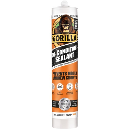 GORILLA ALL-CONDITIONS SEALANT in white, The all purpose, multi surface sealant for the toughest conditions.