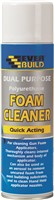 Dual Purpose Foam Cleaner is used to remove wet/uncured foam. Attaches to Gun Foam Applicator for purging through; also includes spray nozzle for use without applicator to remove wet foam from outside of the gun and from most building substrates.