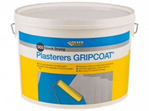 Plasterers Gripcoat is a high performance, plasterers grip coat bonding agent specifically designed to provide an improved key to smooth surfaces.  Containing a fine aggregate, it provides a mechanical key to backgrounds such as plaster, concrete, painted surfaces, textured surfaces and ceramix tiles.  One coat application, coloured blue to indicate coverage.