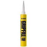 EVO-STIK GRIPFILL Solvent Free is a multi-purpose, high strength gap filling adhesive without the odour. It can be used on wood, plasterboard, ceramics and many other building materials, especially those that are sensitive to solvents.