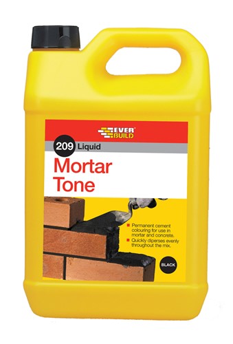 Black Liquid Mortar Tone 1ltr is formulated to provide a permanent colour to all types of mortars, rendering, concrete and pointing. The liquid disperses evenly throughout the mix to give uniform shade for each mix batch. Shading can be adjusted to provide a wide variety of colour depths.