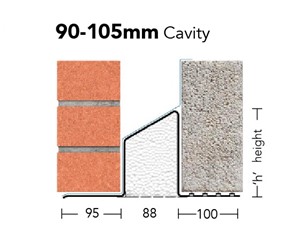 IG 2100mm - L1S100/2100 standard steel lintels used typically in cavity walls with a 90-105mm cavity and 100mm brick/blockwork on the inner and outer leafs.