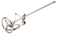 The OX-P120435 OX Pro M14 Mixing Paddle 135 x 650mm Negative Helix is a high-performance tool designed for mixing heavy and viscous materials such as plaster, mortar, adhesives, and cement. The 135mm diameter paddle with a 650mm shaft provides powerful mixing capability, while the negative helix design ensures efficient blending and reduces air entrapment for smooth, consistent results. Fitted with an M14 threaded connection, it is compatible with most professional mixing drills. Built from heavy-duty steel, this paddle is engineered for demanding site conditions.