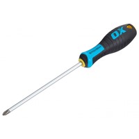 The OX-P362515 OX Pro Phillips Screwdriver PH2 x 150mm is a tough, professional-quality tool built for strength and precision. Featuring a hardened chrome vanadium steel blade, it offers maximum durability and long service life. The precision-machined PH2 tip ensures a perfect fit with Phillips screws, reducing cam-out and improving grip. With its 150mm blade length and ergonomic soft-grip handle, this screwdriver delivers comfort, control, and the leverage needed for medium to heavy-duty tasks.