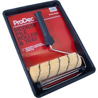 Discover...
Versatile yet simple, this ProDec medium-pile emulsion roller set contains everything you need to get started as it features an easy-to-clean frame and a robust tray, as well as a sleeve ideal for smooth and semi-smooth surfaces.

Learn more...
• Set includes a roller frame featuring an easy-to-clean plastic handle, a large plastic tray and a medium-pile 9in acrylic roller sleeve
• Can be used with standard emulsion and masonry paints to paint smooth and semi-smooth surfaces

Great for...
Painters / decorators / masonry