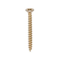A single thread woodscrew mainly used in various types of timber and man-made boards or into masonry with the use of a plastic plug.

• Double countersunk reduces the likelihood of head shear and assists completion of countersinking
• Wax lubricated to enhance screw insertion time, extra driving torque and resistance to corrosion
• 40° deep single thread to provide a secure fixing with high pull-out resistance
• 25° sharp point and single lead for a fast start and improved thread acceptance
• All sizes up to and including 75mm are fully threaded and lengths 80mm and above all have 70mm thread length