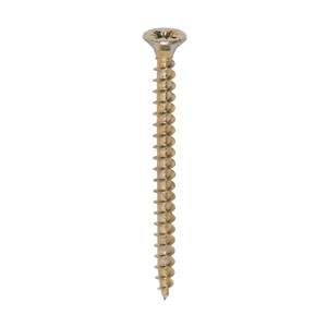 A single thread woodscrew mainly used in various types of timber and man-made boards or into masonry with the use of a plastic plug.

• Double countersunk reduces the likelihood of head shear and assists completion of countersinking
• Wax lubricated to enhance screw insertion time, extra driving torque and resistance to corrosion
• 40&#176; deep single thread to provide a secure fixing with high pull-out resistance
• 25&#176; sharp point and single lead for a fast start and improved thread acceptance
• All sizes up to and including 75mm are fully threaded and lengths 80mm and above all have 70mm thread length