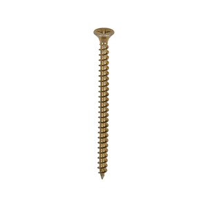 A single thread woodscrew mainly used in various types of timber and man-made boards or into masonry with the use of a plastic plug.

• Double countersunk reduces the likelihood of head shear and assists completion of countersinking
• Wax lubricated to enhance screw insertion time, extra driving torque and resistance to corrosion
• 40&#176; deep single thread to provide a secure fixing with high pull-out resistance
• 25&#176; sharp point and single lead for a fast start and improved thread acceptance
• All sizes up to and including 75mm are fully threaded and lengths 80mm and above all have 70mm thread length