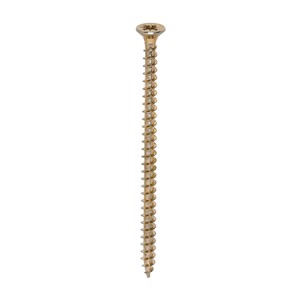 A single thread woodscrew mainly used in various types of timber and man-made boards or into masonry with the use of a plastic plug.

• Double countersunk reduces the likelihood of head shear and assists completion of countersinking
• Wax lubricated to enhance screw insertion time, extra driving torque and resistance to corrosion
• 40&#176; deep single thread to provide a secure fixing with high pull-out resistance
• 25&#176; sharp point and single lead for a fast start and improved thread acceptance
• All sizes up to and including 75mm are fully threaded and lengths 80mm and above all have 70mm thread length