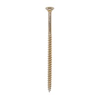 A single thread woodscrew mainly used in various types of timber and man-made boards or into masonry with the use of a plastic plug.

• Double countersunk reduces the likelihood of head shear and assists completion of countersinking
• Wax lubricated to enhance screw insertion time, extra driving torque and resistance to corrosion
• 40° deep single thread to provide a secure fixing with high pull-out resistance
• 25° sharp point and single lead for a fast start and improved thread acceptance
• All sizes up to and including 75mm are fully threaded and lengths 80mm and above all have 70mm thread length