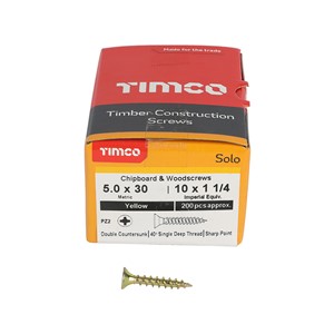 Solo Woodscrew PZ2 CSK-ZYP 5.0x30mm (200)