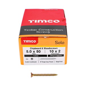 Solo Woodscrew PZ2 CSK-ZYP 5.0x40mm (200)