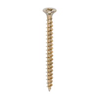 A single thread woodscrew mainly used in various types of timber and man-made boards or into masonry with the use of a plastic plug.

• Double countersunk reduces the likelihood of head shear and assists completion of countersinking
• Wax lubricated to enhance screw insertion time, extra driving torque and resistance to corrosion
• 40° deep single thread to provide a secure fixing with high pull-out resistance
• 25° sharp point and single lead for a fast start and improved thread acceptance
• All sizes up to and including 75mm are fully threaded and lengths 80mm and above all have 70mm thread length