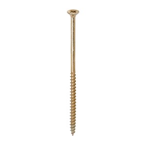 A single thread woodscrew mainly used in various types of timber and man-made boards or into masonry with the use of a plastic plug.

• Double countersunk reduces the likelihood of head shear and assists completion of countersinking
• Wax lubricated to enhance screw insertion time, extra driving torque and resistance to corrosion
• 40&#176; deep single thread to provide a secure fixing with high pull-out resistance
• 25&#176; sharp point and single lead for a fast start and improved thread acceptance
• All sizes up to and including 75mm are fully threaded and lengths 80mm and above all have 70mm thread length